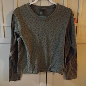 L.L. Bean Olive Floral Shirt